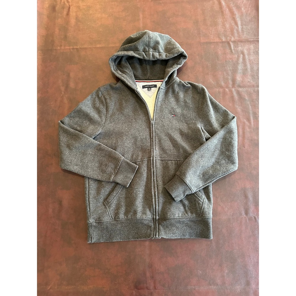 Tommy Hilfiger Mens Full Zip Hoodie Charcoal Gray Fleece Small S/P